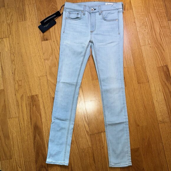 Rag & Bone Women's Dre Skinny Jeans Clean Chaseys Blue Light Mid Denim 27 NWT - Picture 2 of 16